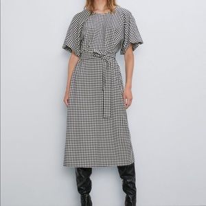 Zara Midi houndstooth belted dress